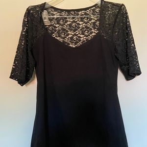 Lace 3/4 sleeve black goth top